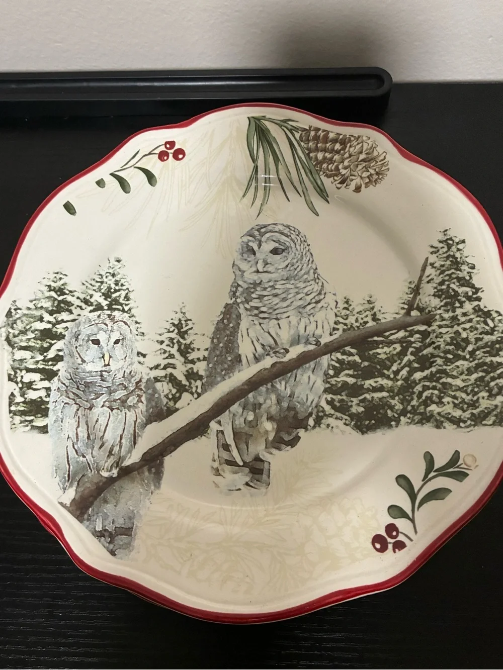 2pc Better Homes & Gardens Heritage Collection Earthenware Owl Dinner